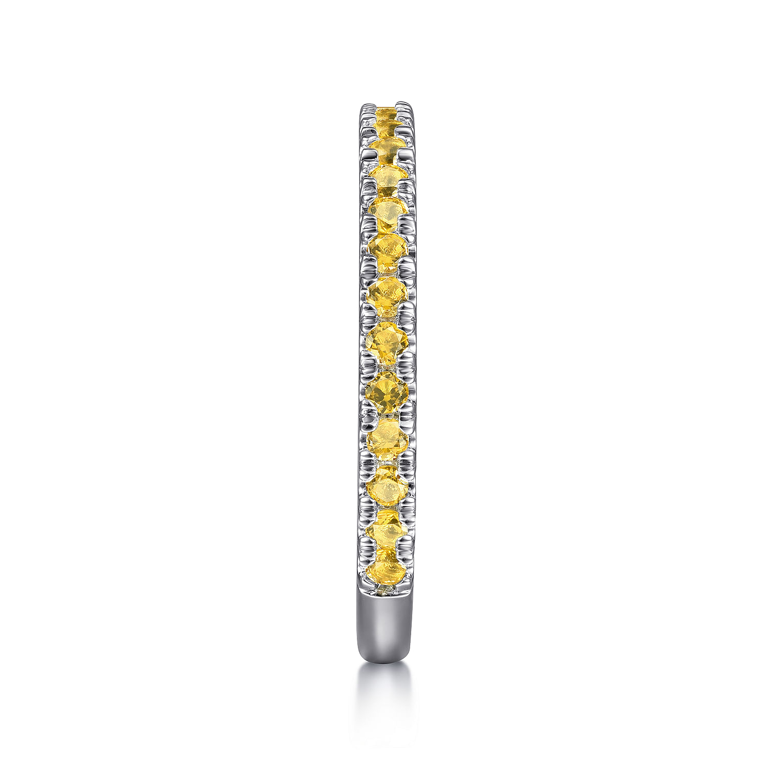 14K White Gold Yellow Sapphire Stackable Ring - Shot 4