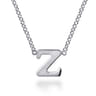 14K White Gold Z Initial Necklace