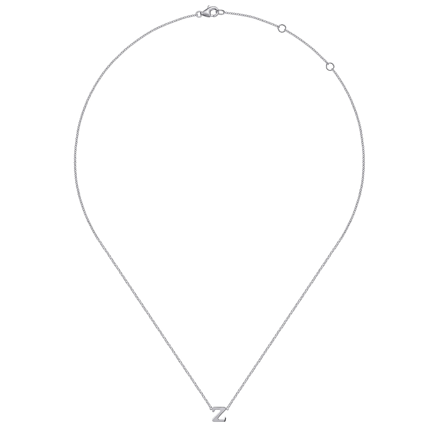14K White Gold Z Initial Necklace - Shot 2