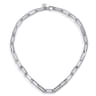 14K White Paper Clip Chain Necklace with Diamond Stations - 2.1 ct