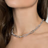 14K White Paper Clip Chain Necklace with Diamond Stations - 2.1 ct
