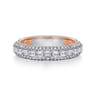 Fancy Wedding Ring in 14k White/Rose Gold with Baguette Natural Diamond at Gabriel & Co.