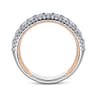 Fancy Wedding Ring in 14k White/Rose Gold with Baguette Natural Diamond at Gabriel & Co.