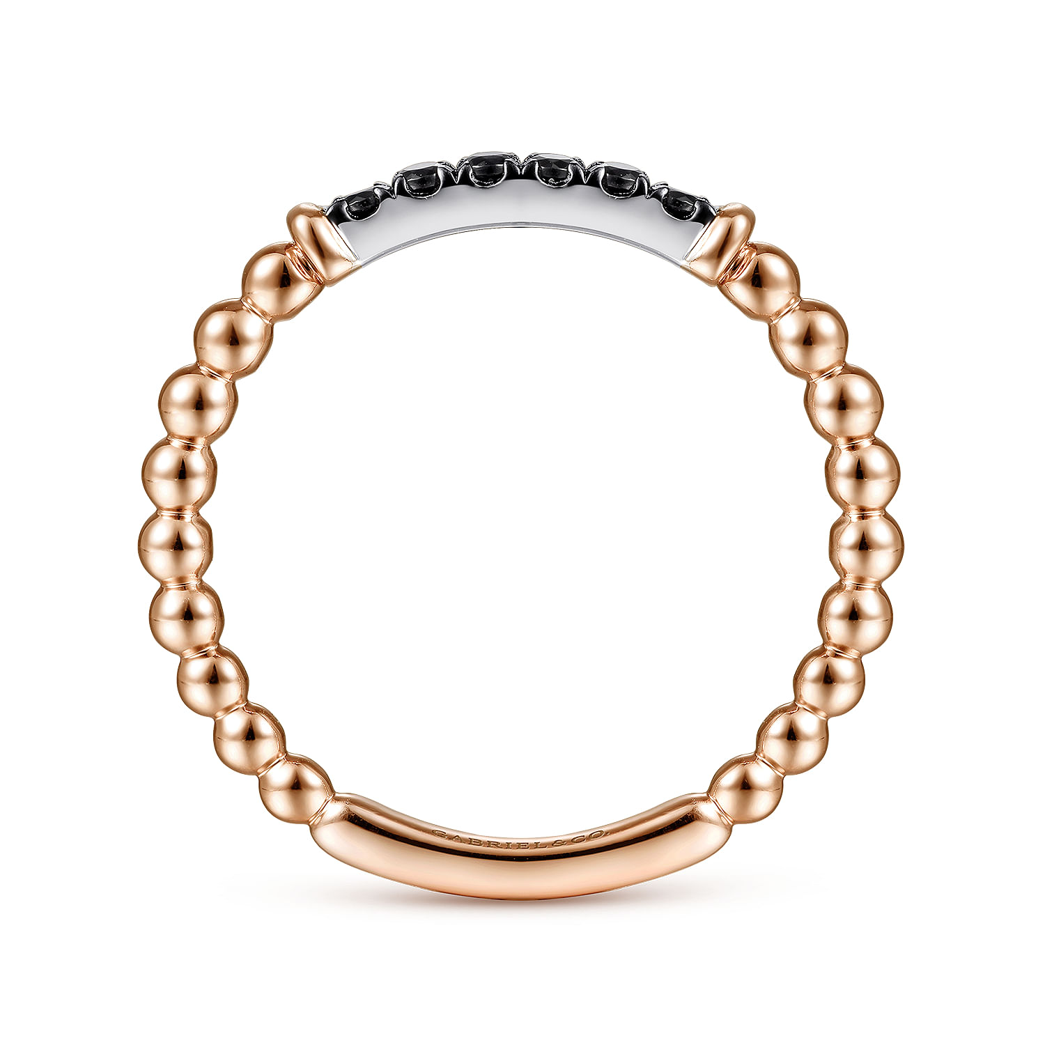 14K White-Rose Gold Black Diamond Bujukan Ring
