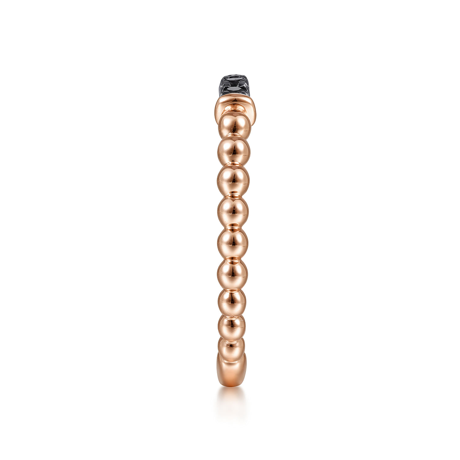 14K White-Rose Gold Black Diamond Bujukan Ring