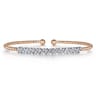 14K White-Rose Gold Bujukan Baguette Diamond Cuff Bracelet - 0.55 ct