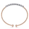 14K White-Rose Gold Bujukan Baguette Diamond Cuff Bracelet - 0.55 ct