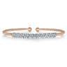 14K White-Rose Gold Bujukan Baguette Diamond Cuff Bracelet - 0.55 ct
