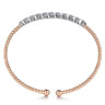 14K White-Rose Gold Bujukan Baguette Diamond Cuff Bracelet - 0.55 ct