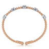 14K White-Rose Gold Bujukan Bangle With Diamond Stations - 1.45 ct