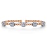 14K White-Rose Gold Bujukan Bangle with Diamond Stations - 1.45 ct