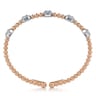 14K White-Rose Gold Bujukan Bangle with Diamond Stations - 1.45 ct