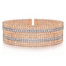 14K White-Rose Gold Bujukan Bead Cuff Bracelet with Diamond Channels - 1.28 ct
