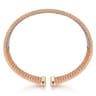 14K White-Rose Gold Bujukan Bead Cuff Bracelet with Diamond Channels - 1.3 ct