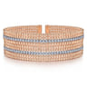 14K White-Rose Gold Bujukan Bead Cuff Bracelet with Diamond Channels - 1.35 ct