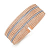 14K White-Rose Gold Bujukan Bead Cuff Bracelet with Diamond Channels - 1.35 ct