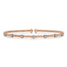 14K White-Rose Gold Bujukan Cuff Bracelet with Diamond Stations with Butter Cup Setting in size 6.25 - 0.21 ct