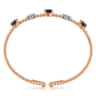 14K White-Rose Gold Bujukan Diamond And Sapphire Bangle - 0.16 ct