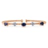 14K White-Rose Gold Bujukan Diamond And Sapphire Bangle - 0.16 ct