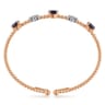 14K White-Rose Gold Bujukan Diamond And Sapphire Bangle - 0.16 ct
