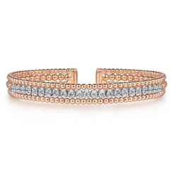 14K White-Rose Gold Bujukan Diamond Bangle