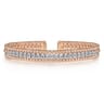14K White-Rose Gold Bujukan Diamond Bangle - 0.95 ct