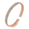 14K White-Rose Gold Bujukan Diamond Bangle - 0.95 ct