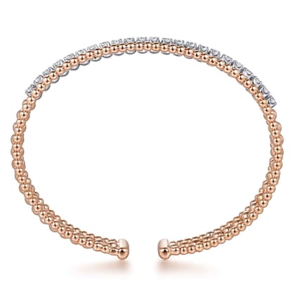 14K White-Rose Gold Bujukan Diamond Bangle