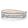 14K White  Rose Gold Bujukan Diamond Bangle - 2.25 ct