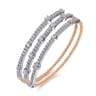 14K White  Rose Gold Bujukan Diamond Bangle - 2.25 ct
