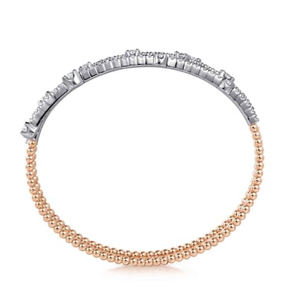 14K White  Rose Gold Bujukan Diamond Bangle