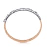 14K White  Rose Gold Bujukan Diamond Bangle - 2.25 ct