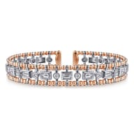 14K White-Rose Gold Bujukan Diamond Bangle