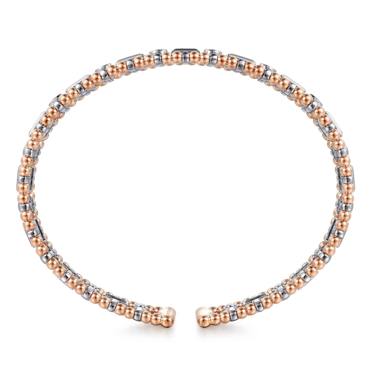 14K White-Rose Gold Bujukan Diamond Bangle - 1.05 ct - Shot 3