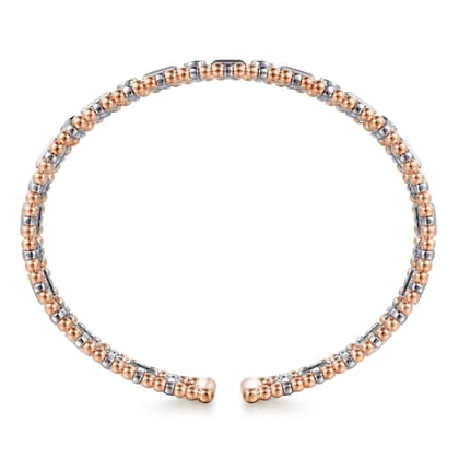 14K White-Rose Gold Bujukan Diamond Bangle