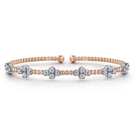 14K White-Rose Gold Bujukan Diamond Bangle