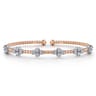 14K White-Rose Gold Bujukan Diamond Bangle - 0.7 ct