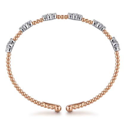 14K White-Rose Gold Bujukan Diamond Bangle