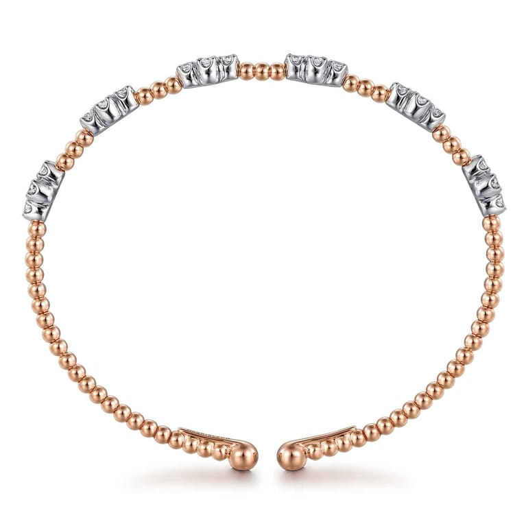 14K White-Rose Gold Bujukan Diamond Bangle - 0.7 ct - Shot 3