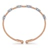 14K White-Rose Gold Bujukan Diamond Bangle - 0.7 ct