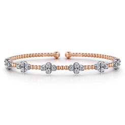 14K White-Rose Gold Bujukan Diamond Bangle