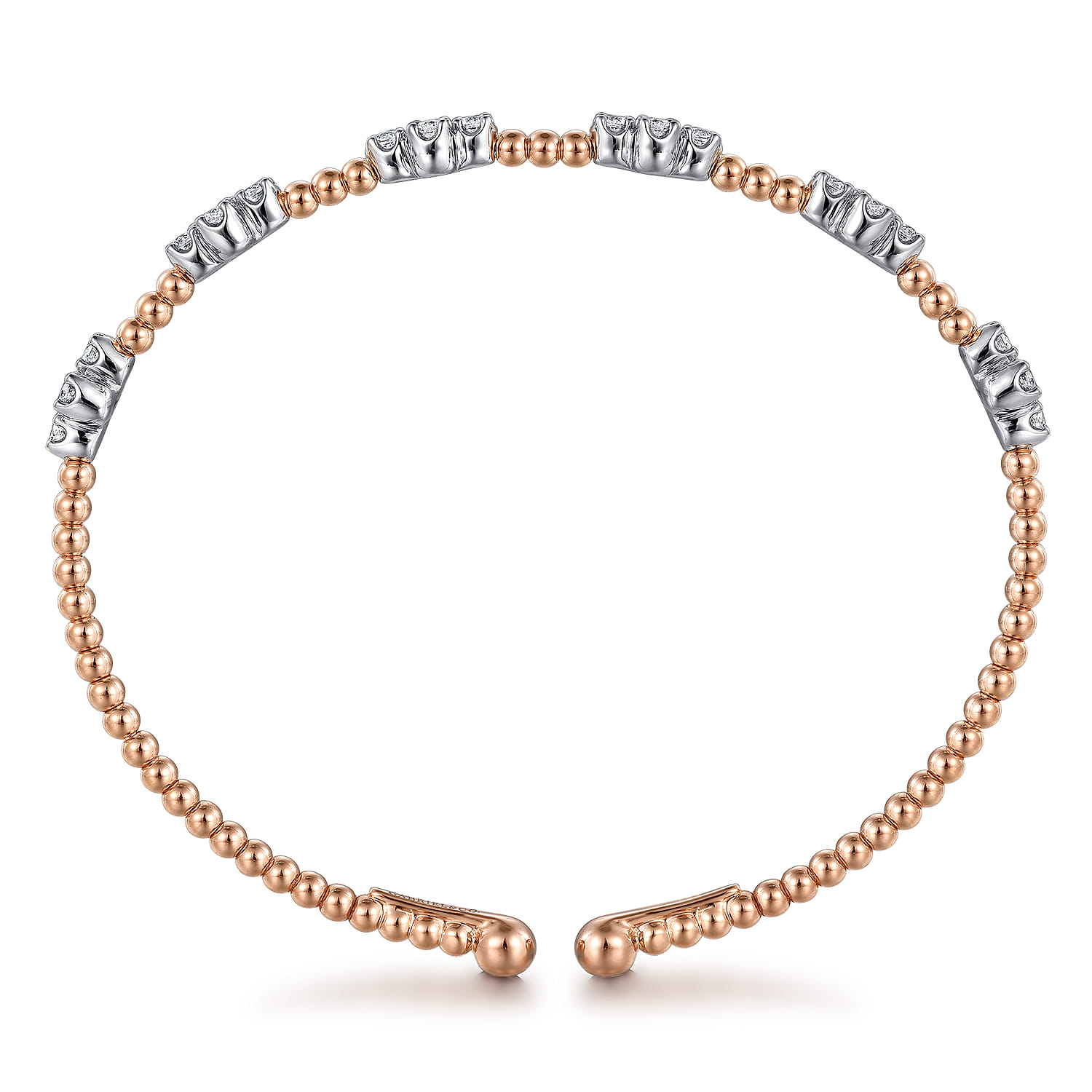 14K White-Rose Gold Bujukan Diamond Bangle - 0.7 ct - Shot 3
