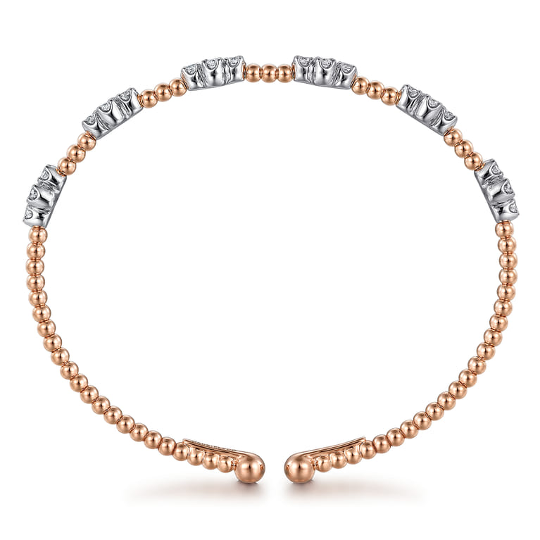 14K White-Rose Gold Bujukan Diamond Bangle - 0.7 ct - Shot 3