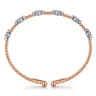 14K White-Rose Gold Bujukan Diamond Bangle - 0.7 ct