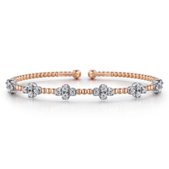 14K White-Rose Gold Bujukan Diamond Bangle