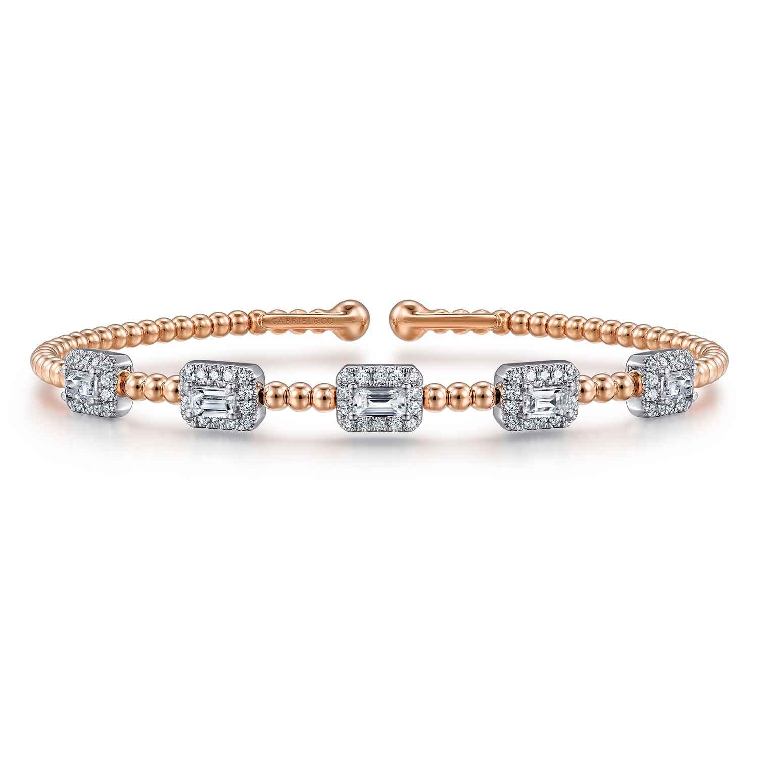 14K White-Rose Gold Bujukan Diamond Bangle - 1 ct - Shot 1