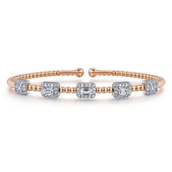 14K White-Rose Gold Bujukan Diamond Bangle