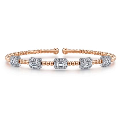 14K White-Rose Gold Bujukan Diamond Bangle