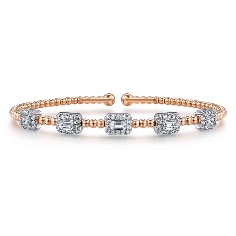 14K White-Rose Gold Bujukan Diamond Bangle - 1 ct - Shot 1
