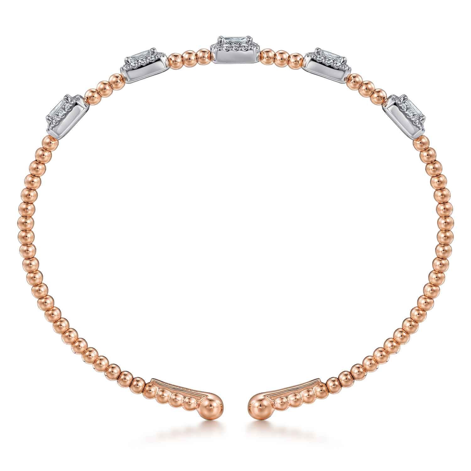14K White-Rose Gold Bujukan Diamond Bangle - 1 ct - Shot 3
